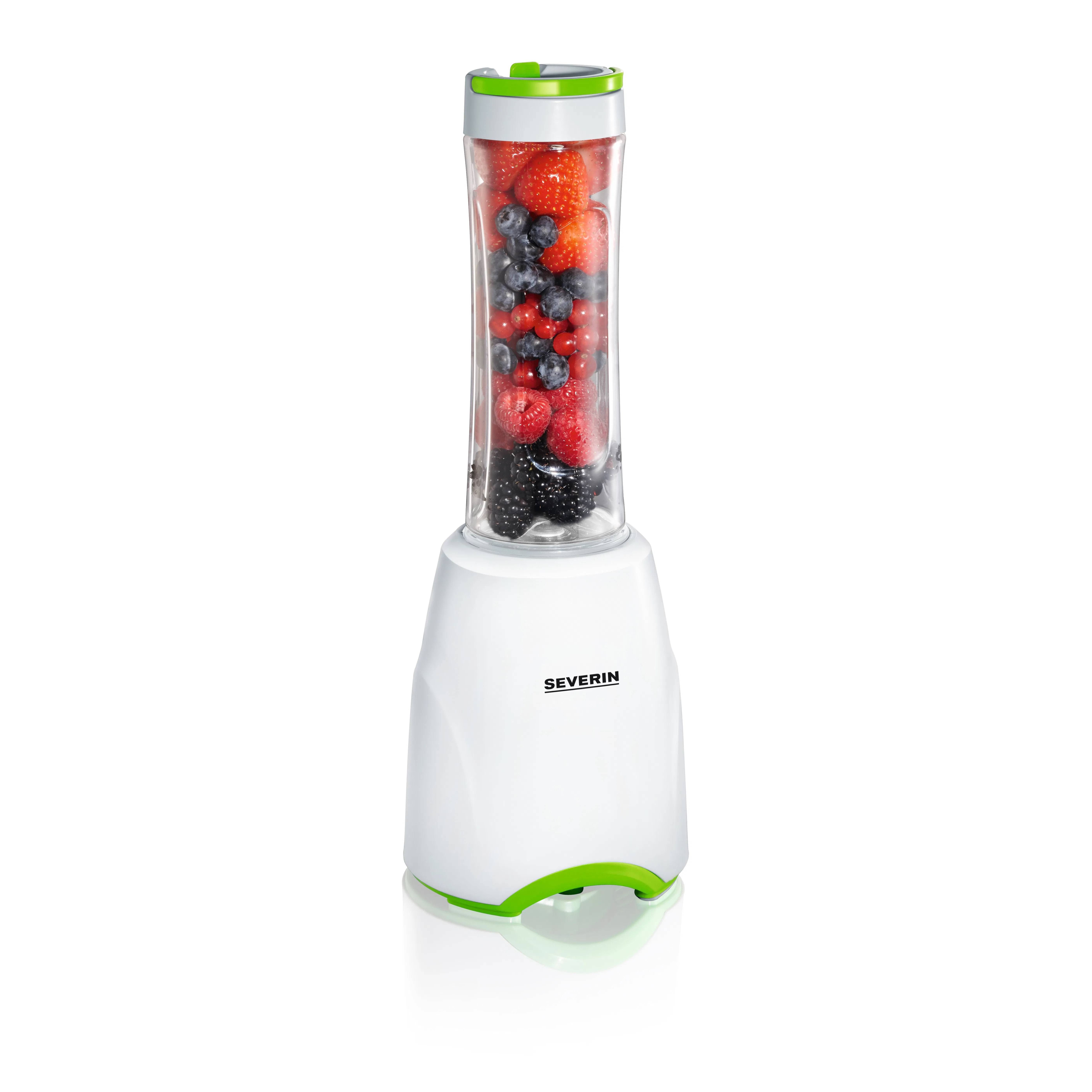 Small Appliances Kitchen :: Blenders :: SEVERIN SMOOTHIE MIX & GO, BLENDER & DRINK BOTTLE, ALL IN ONE, 2DETACHABLE & DISHWASHARE SAFE, DRINK BOTTLES,1SPEED SETTING WITH ADD.PULSE, S/SBLADES, SAFETY CUT-OUT,